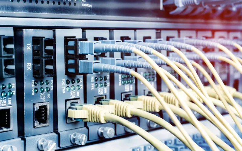 Close up of server hardware components